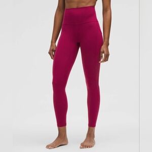 Lululemon Align High-Rise Pant Pockets 25" Magenta Smoke Red Leggings Size 12